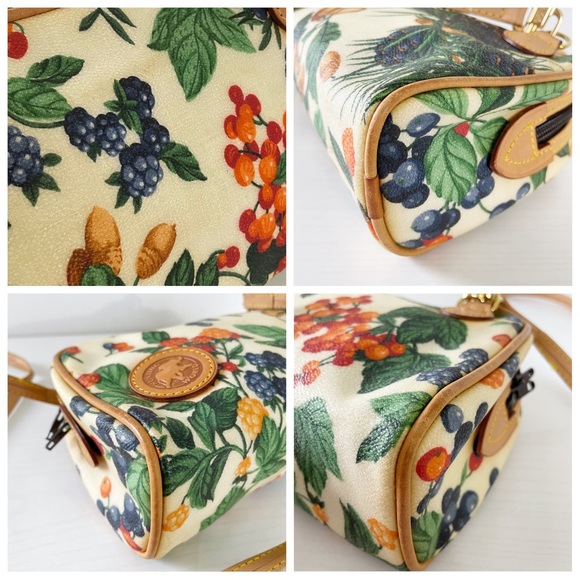 Hunting World floral coated canvas and leather crossbody shoulder bag - Picture 4 of 10